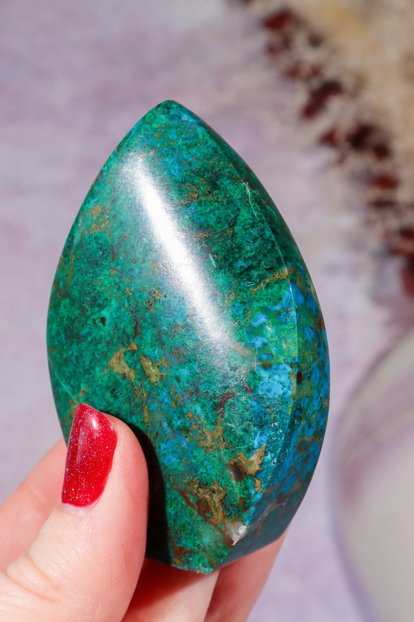 Chrysocolla Flame 6.9cm, Peru Flames Tali & Loz Crystals