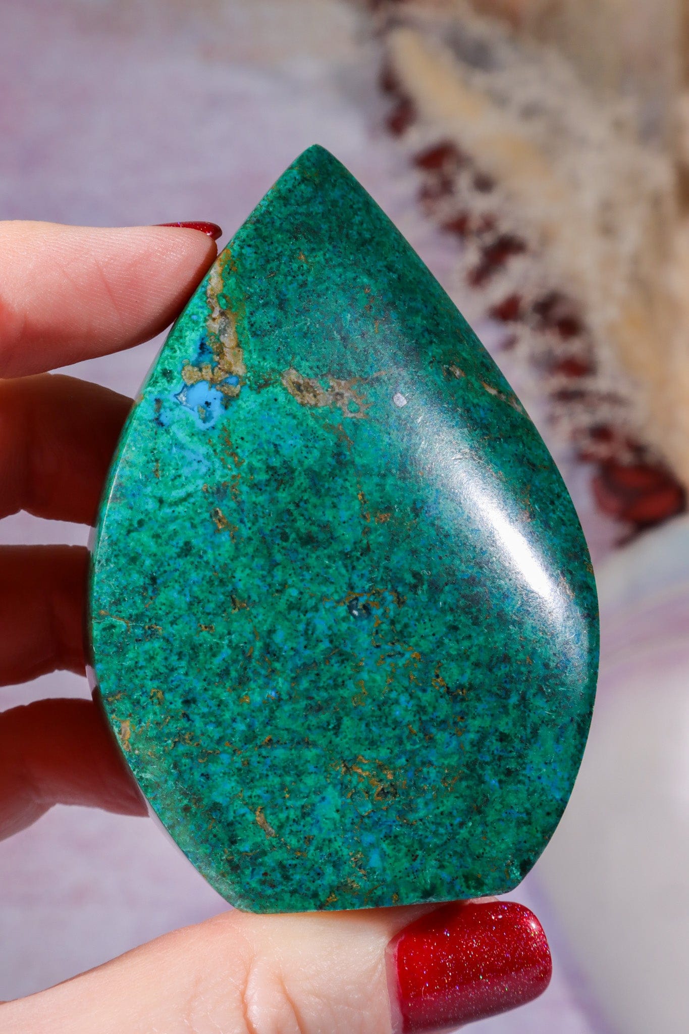 Chrysocolla Flame 7.2cm, Peru Flames Tali & Loz Crystals