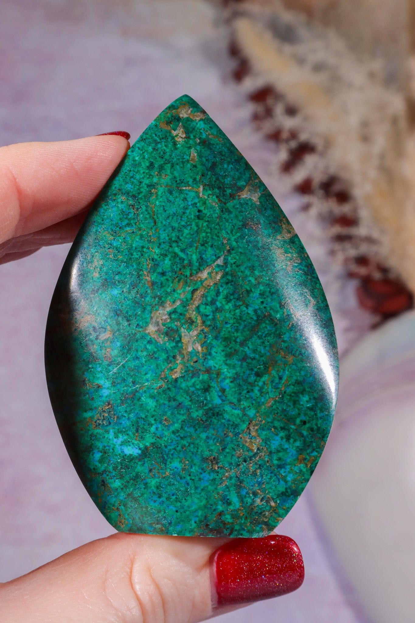 Chrysocolla Flame 7.2cm, Peru Flames Tali & Loz Crystals