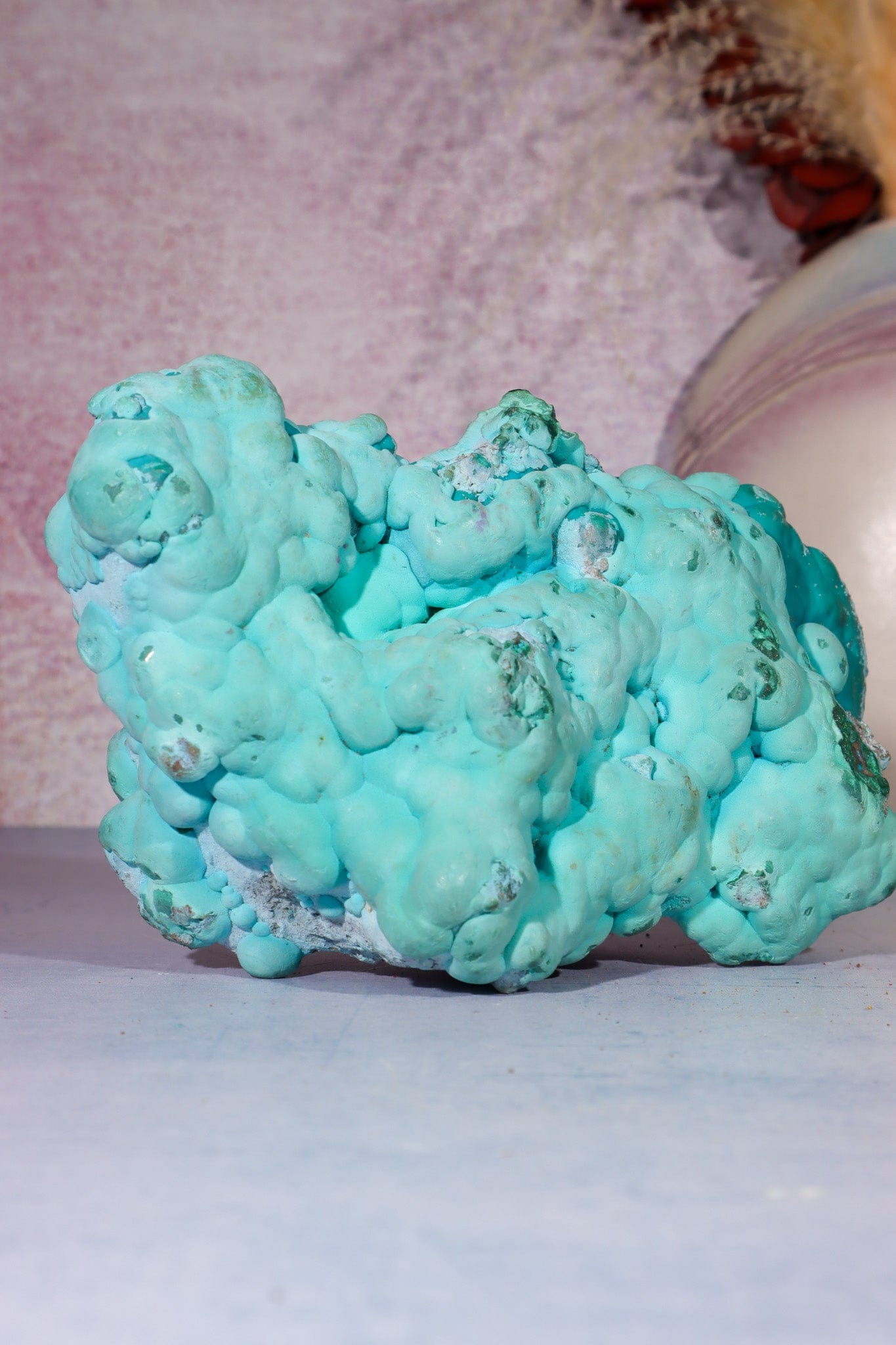 Chrysocolla on top of Malachite Specimen 1.1KG, Zaire Specimen Tali & Loz Crystals