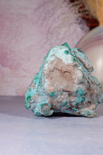 Chrysocolla on top of Malachite Specimen 1.1KG, Zaire Specimen Tali & Loz Crystals