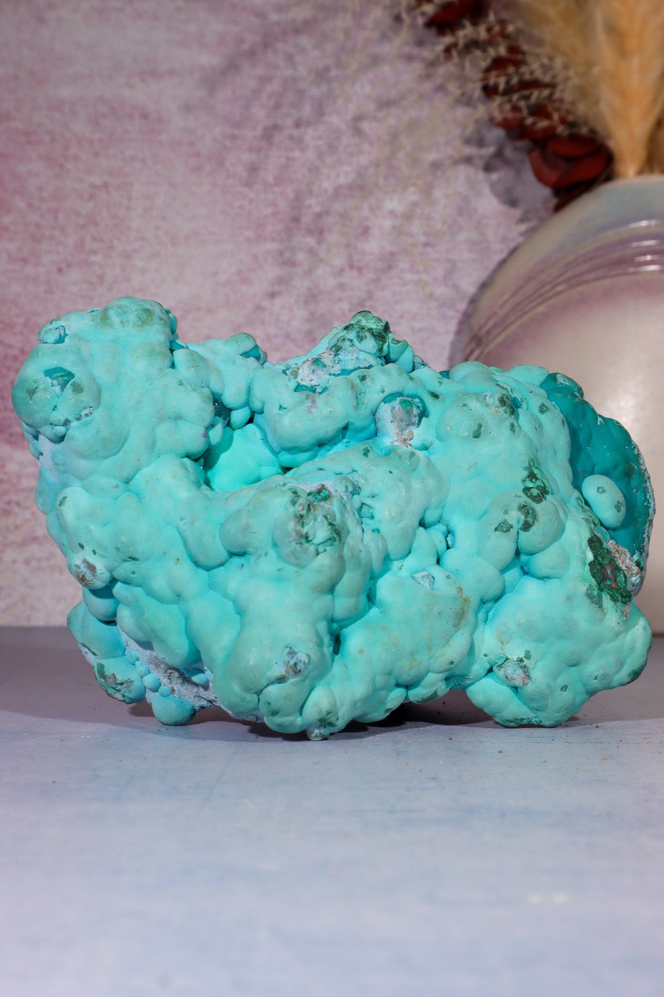 Chrysocolla on top of Malachite Specimen 1.1KG, Zaire Specimen Tali & Loz Crystals