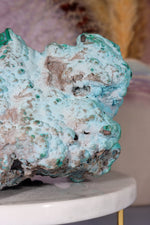 Chrysocolla on top of Malachite Specimen 1.1KG, Zaire Specimen Tali & Loz Crystals