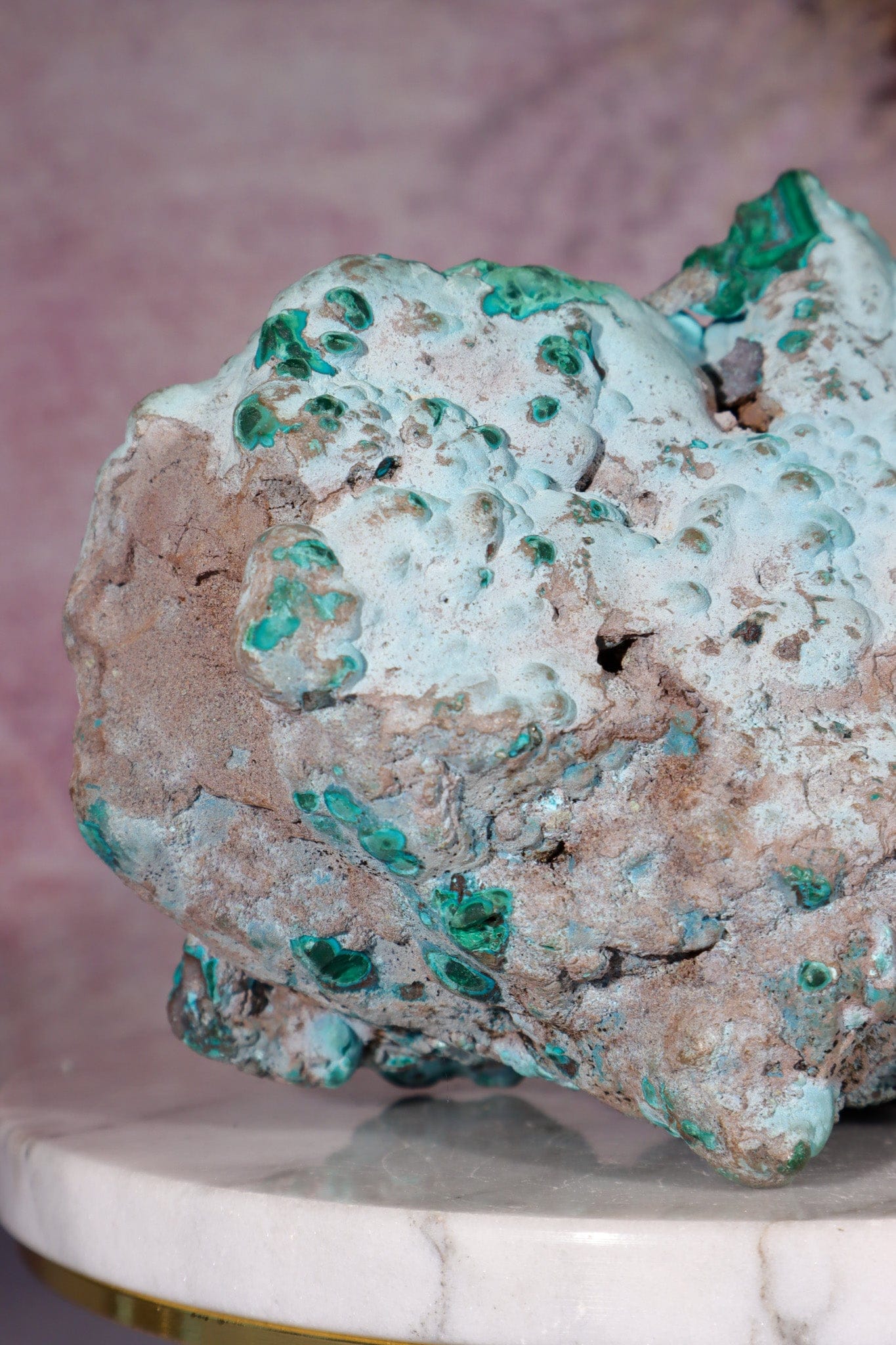 Chrysocolla on top of Malachite Specimen 1.1KG, Zaire Specimen Tali & Loz Crystals