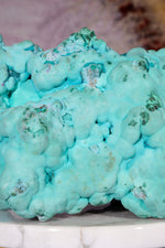 Chrysocolla on top of Malachite Specimen 1.1KG, Zaire Specimen Tali & Loz Crystals