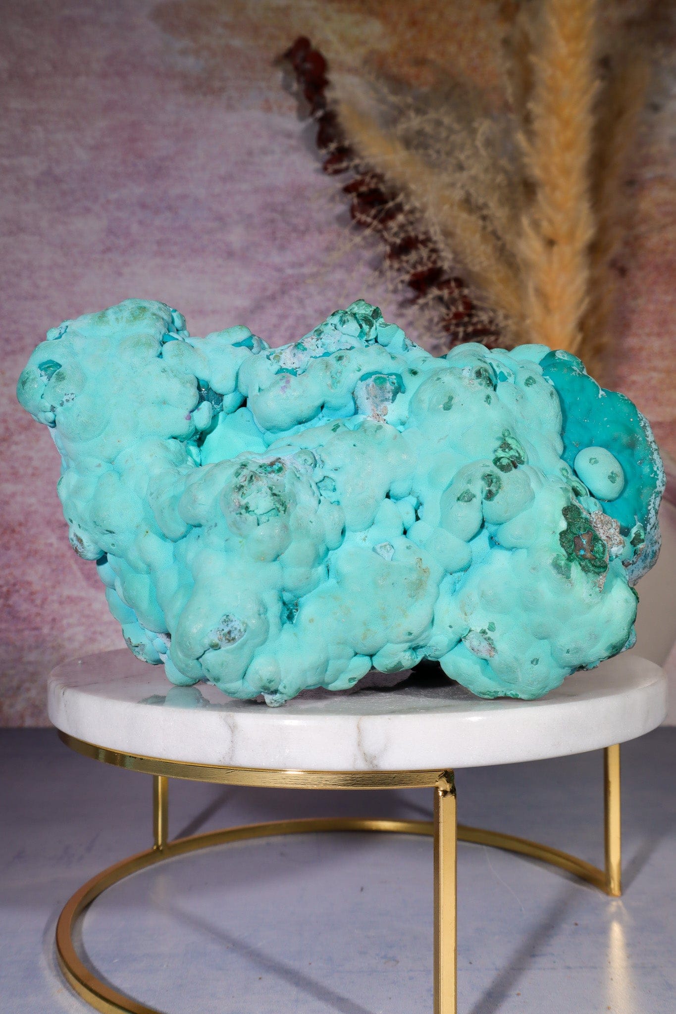 Chrysocolla on top of Malachite Specimen 1.1KG, Zaire Specimen Tali & Loz Crystals
