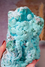 Chrysocolla on top of Malachite Specimen 1.1KG, Zaire Specimen Tali & Loz Crystals