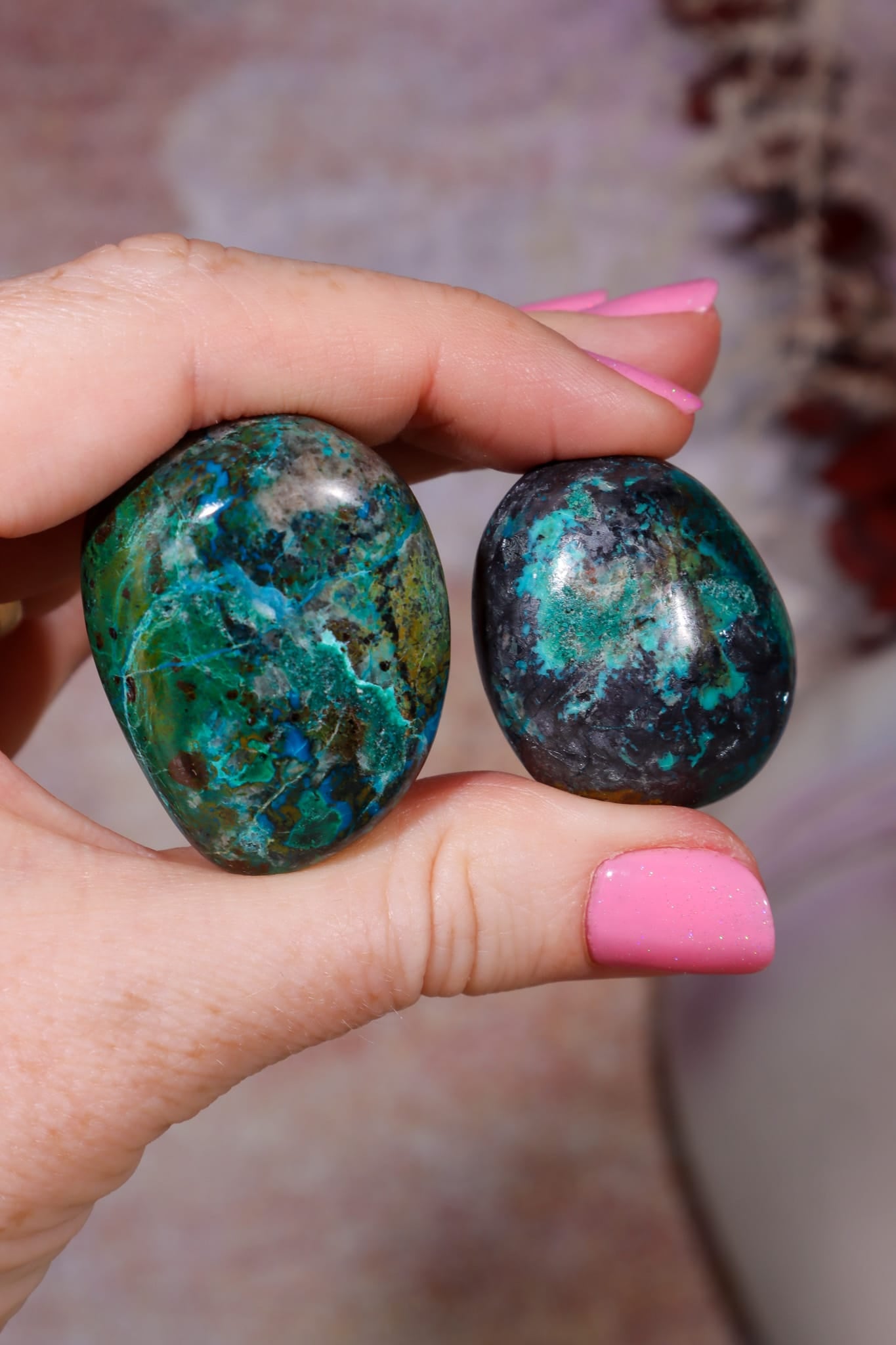 Chrysocolla Tumblestones | 28-36mm | Peru Tumblestones Tali & Loz Crystals