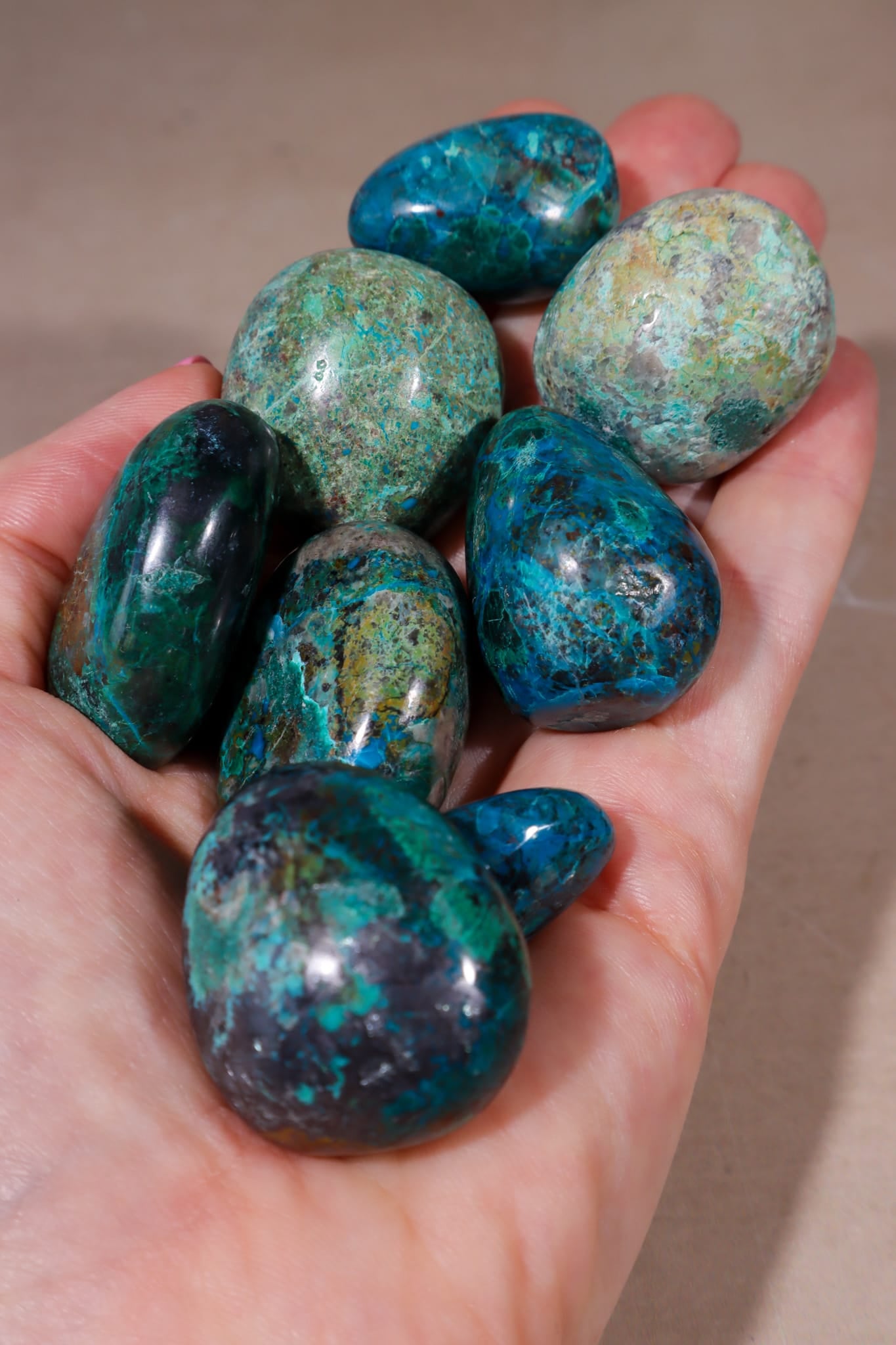 Chrysocolla Tumblestones | 28-36mm | Peru Tumblestones Tali & Loz Crystals