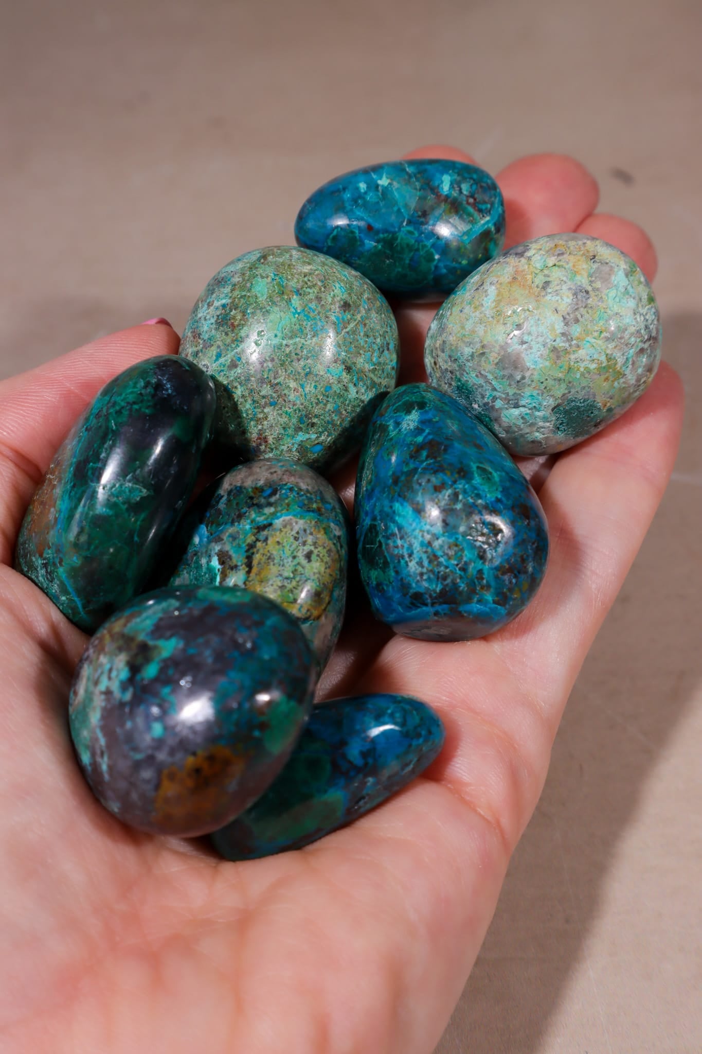 Chrysocolla Tumblestones | 28-36mm | Peru Tumblestones Tali & Loz Crystals