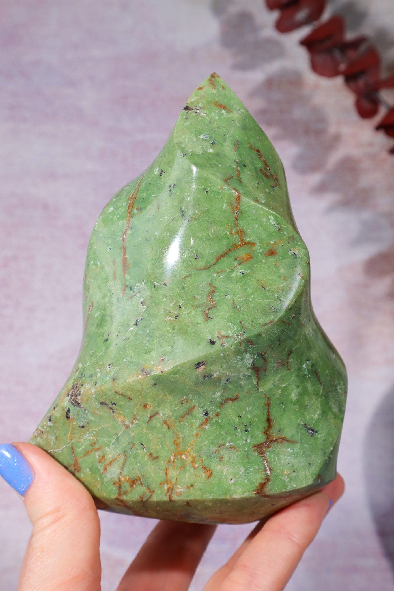 Chrysoprase Flame 0.7KG Flames Tali & Loz Crystals