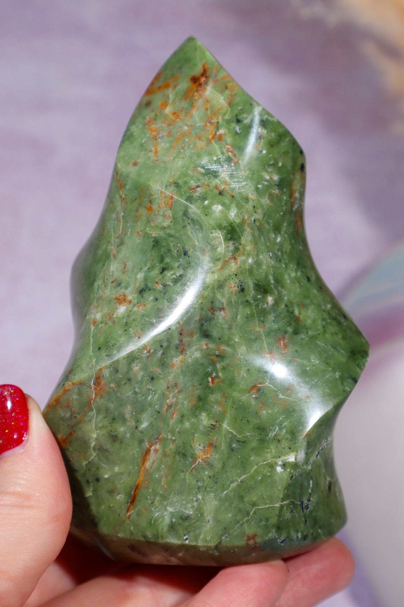 Chrysoprase Flame 445gr Flames Tali & Loz Crystals