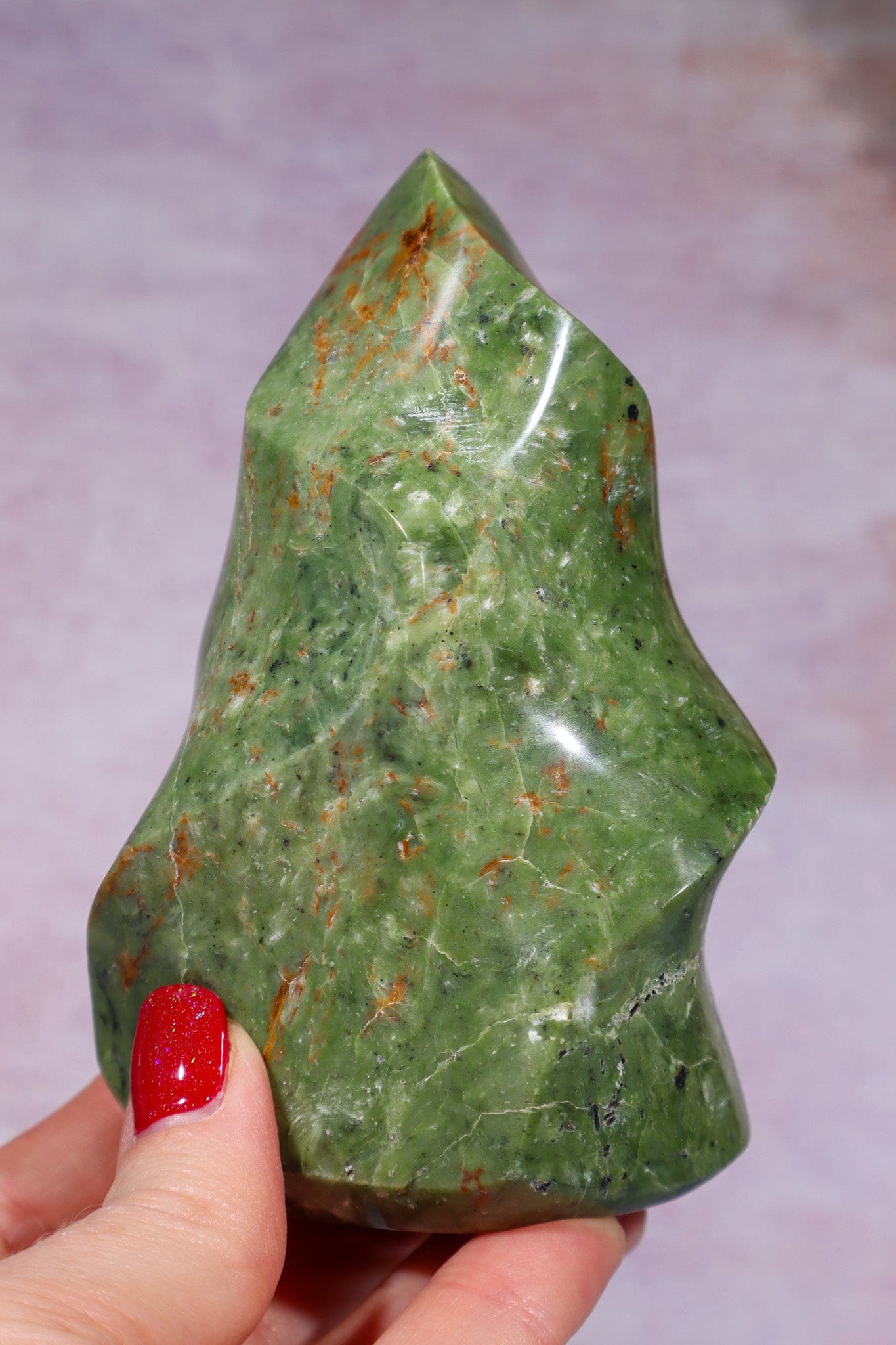 Chrysoprase Flame 445gr Flames Tali & Loz Crystals