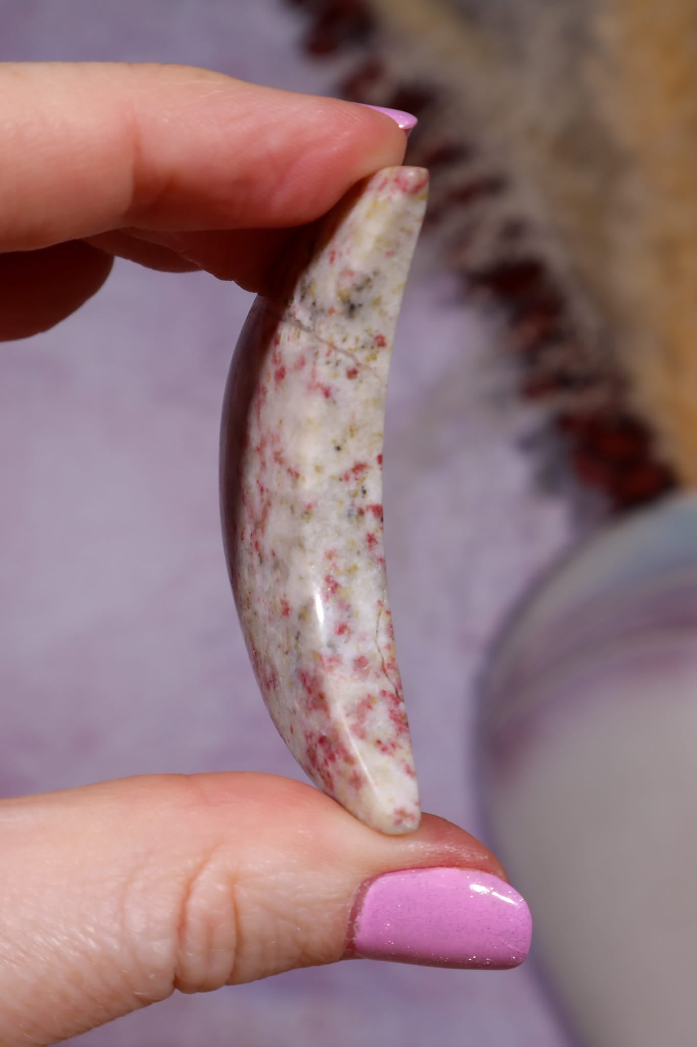 Cinnabrite Moon | Polished | Medium | Russia Moon Tali & Loz Crystals