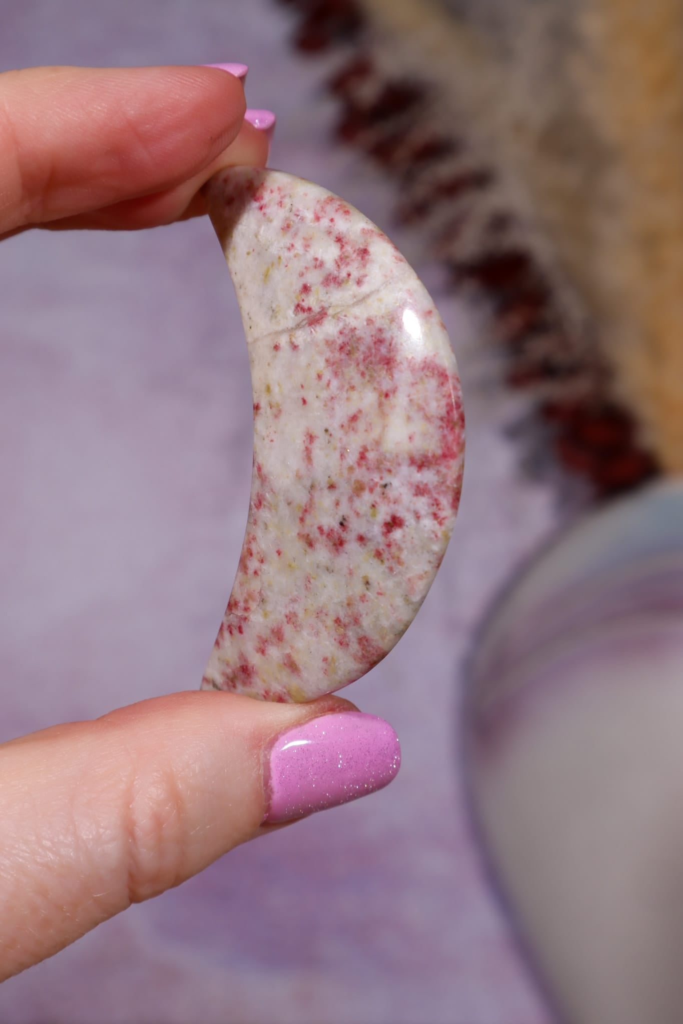 Cinnabrite Moon | Polished | Medium | Russia Moon Tali & Loz Crystals