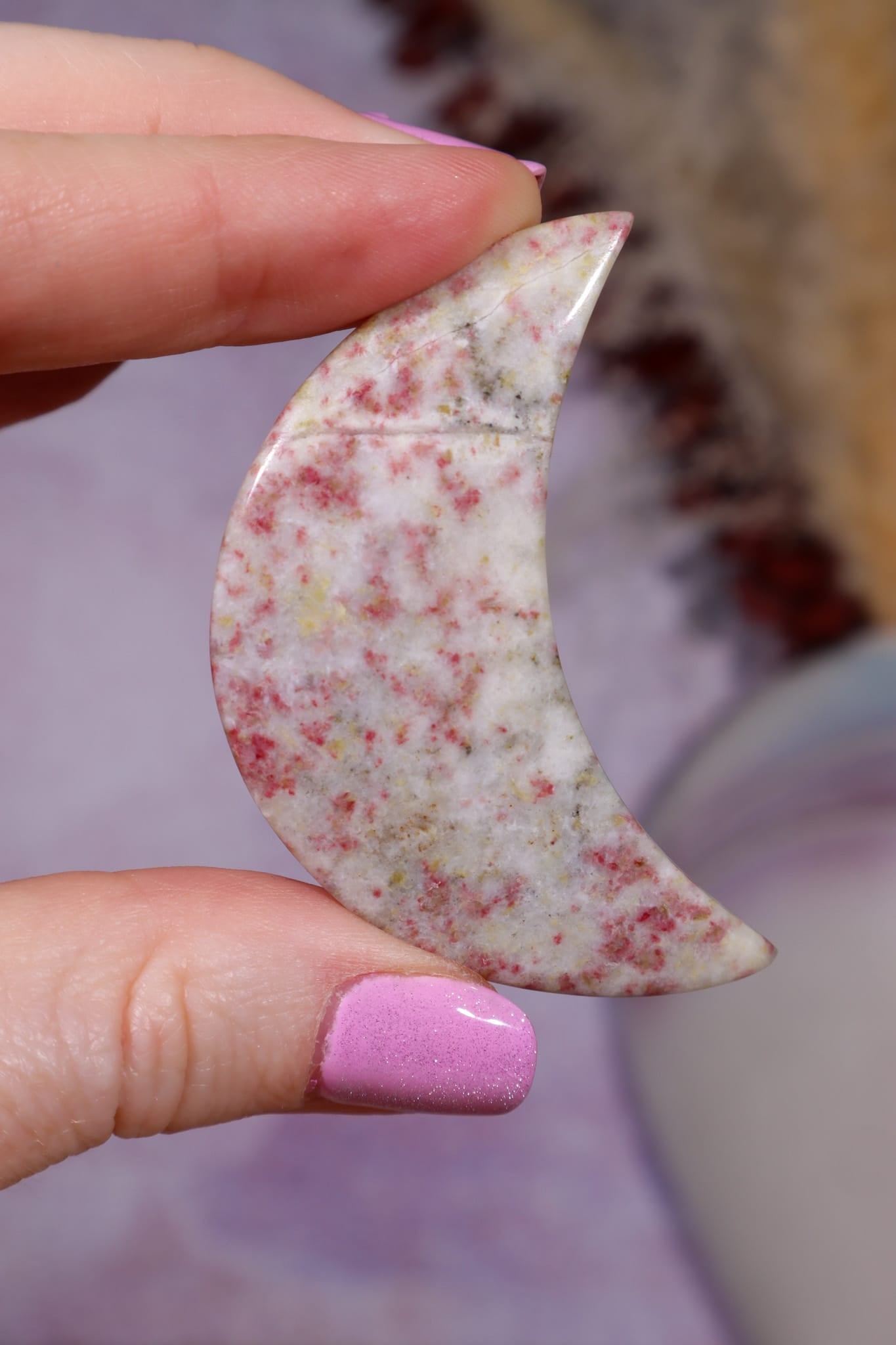Cinnabrite Moon | Polished | Medium | Russia Moon Tali & Loz Crystals