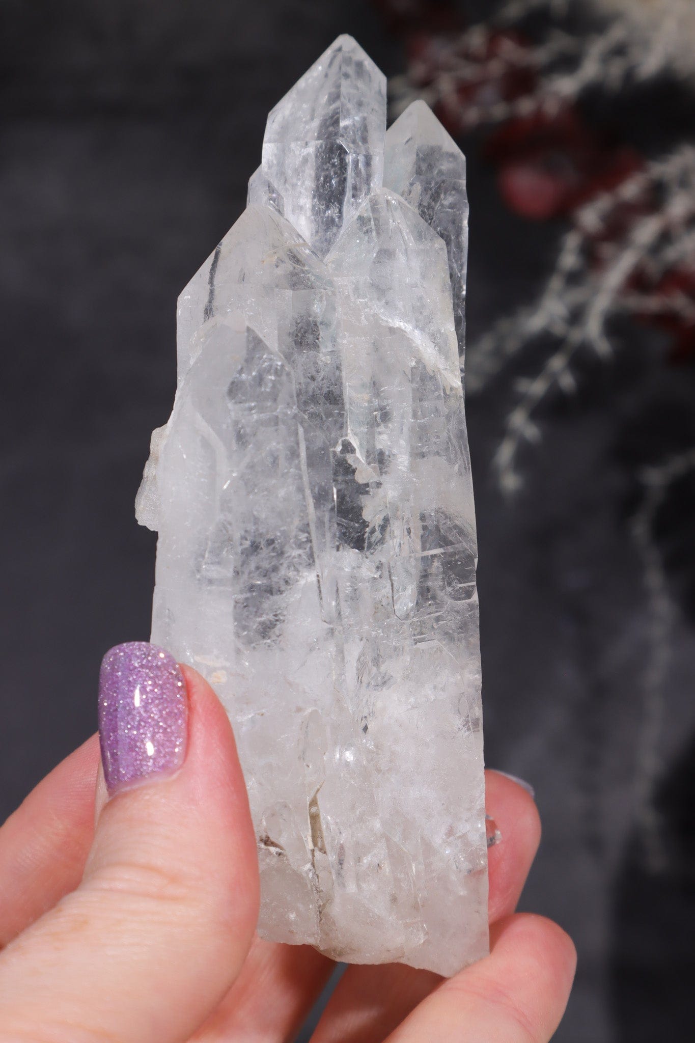 Clear Quartz Cluster With Elestial Etchings Clusters Tali & Loz Crystals