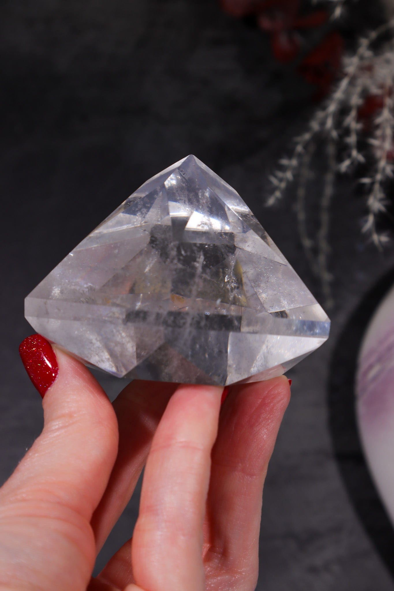 Clear Quartz Diamond Carving 273gr Carving Tali & Loz Crystals