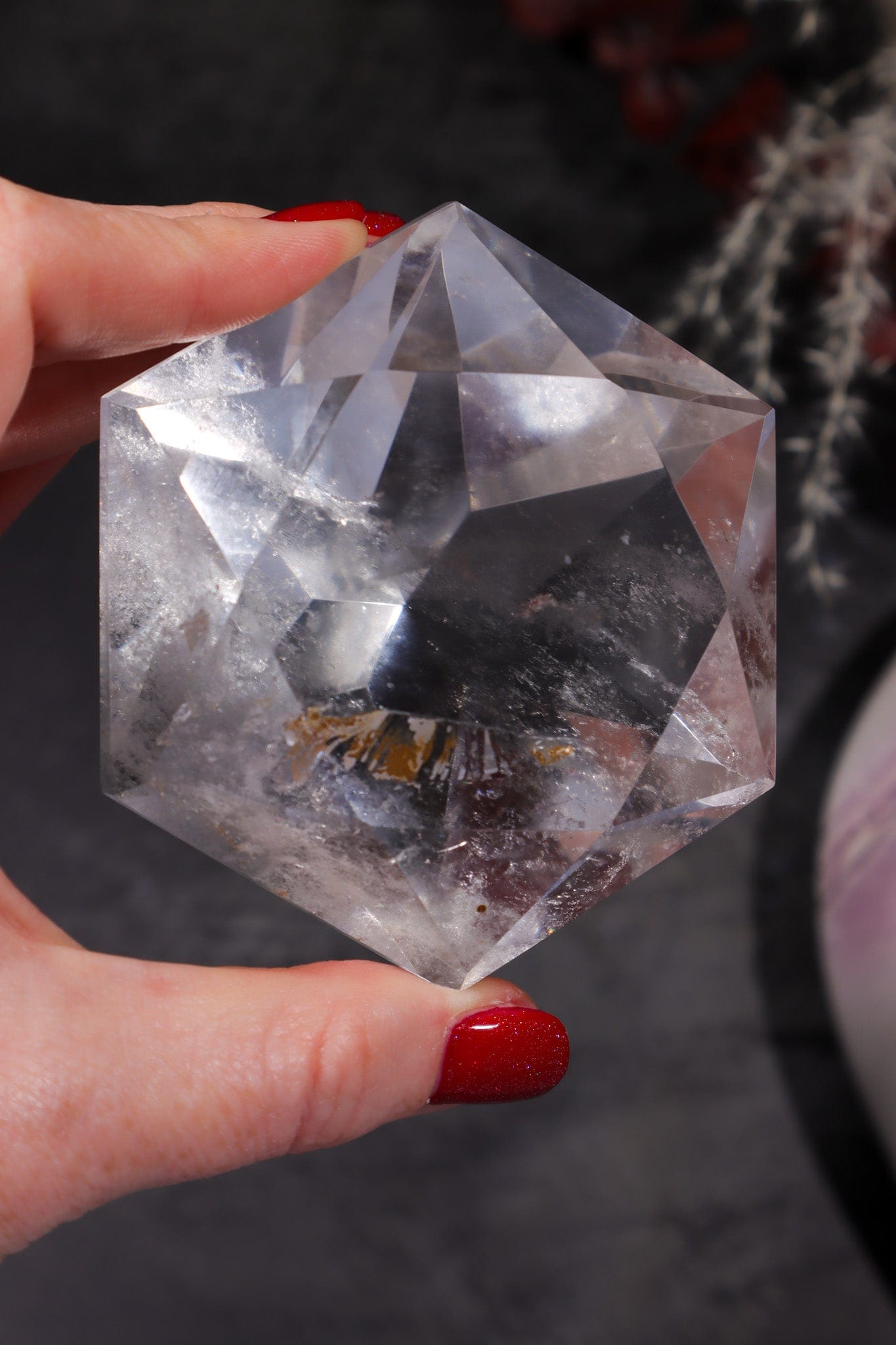 Clear Quartz Diamond Carving 273gr Carving Tali & Loz Crystals