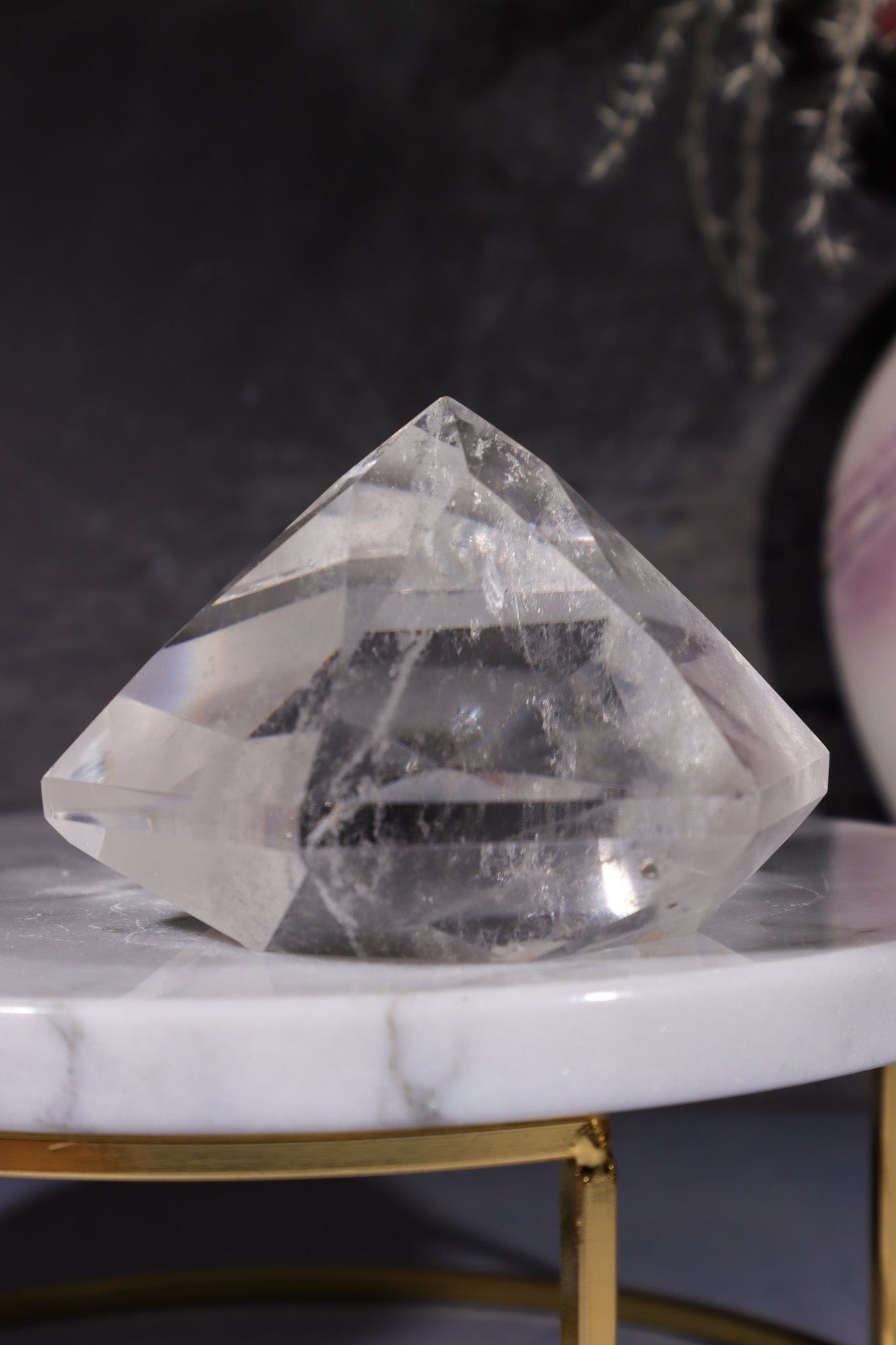 Clear Quartz Diamond Carving 273gr Carving Tali & Loz Crystals