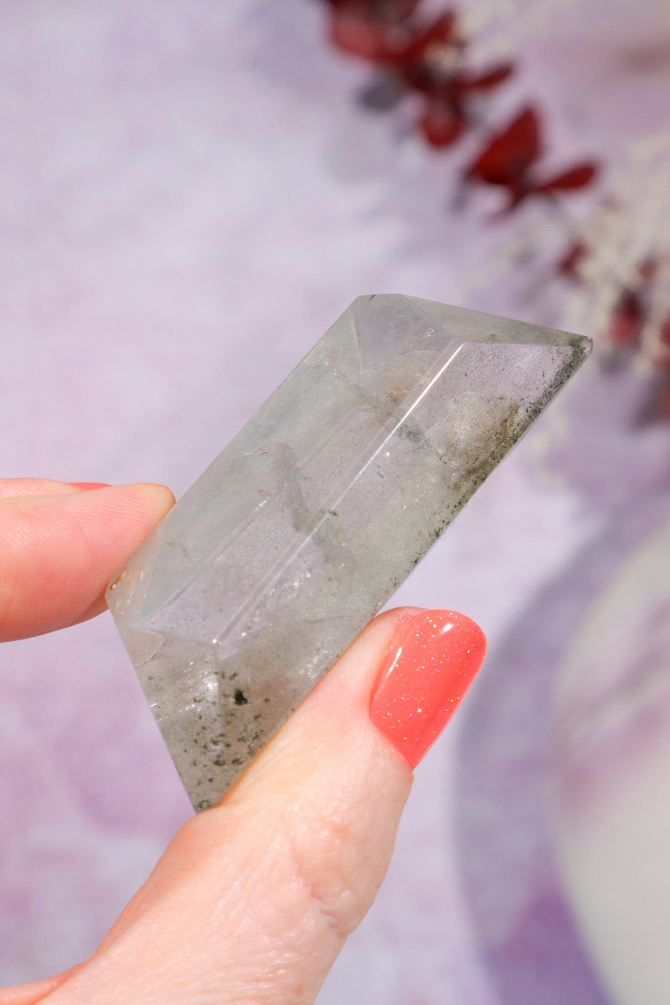 Clear Quartz Freeform with Chlorite Inclusions 6.3cm Freeform Tali & Loz Crystals