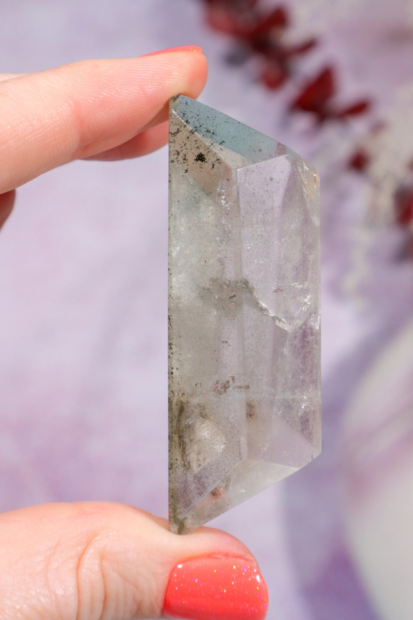 Clear Quartz Freeform with Chlorite Inclusions 6.3cm Freeform Tali & Loz Crystals