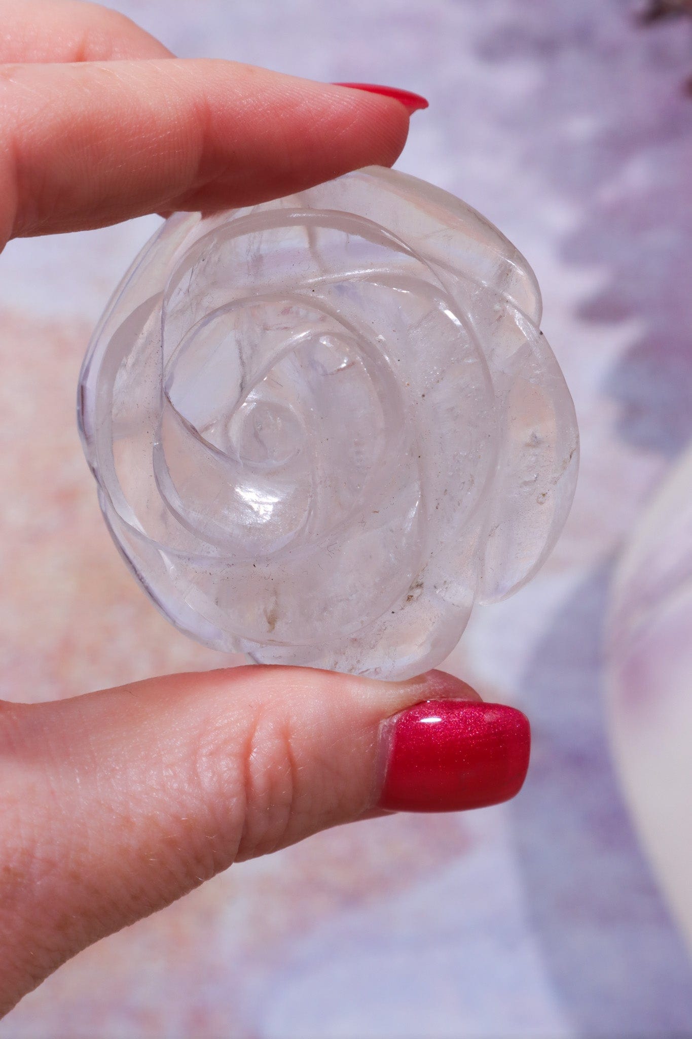 Clear Quartz Rose Carving, Sold As Seen Carving Tali & Loz Crystals