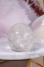 Clear Quartz with Graphite Inclusions Skull Carving Tali & Loz Crystals