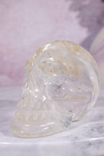 Clear Quartz with Iron Inclusions Skull Carving Tali & Loz Crystals