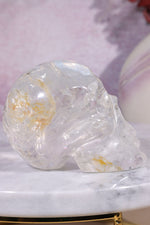 Clear Quartz with Iron Inclusions Skull Carving Tali & Loz Crystals
