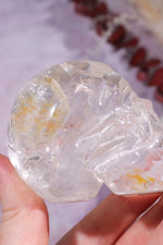 Clear Quartz with Iron Inclusions Skull Carving Tali & Loz Crystals