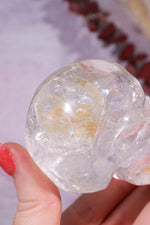 Clear Quartz with Iron Inclusions Skull Carving Tali & Loz Crystals