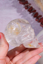 Clear Quartz with Iron Inclusions Skull Carving Tali & Loz Crystals