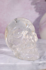 Clear Quartz with Iron Inclusions Skull Carving Tali & Loz Crystals