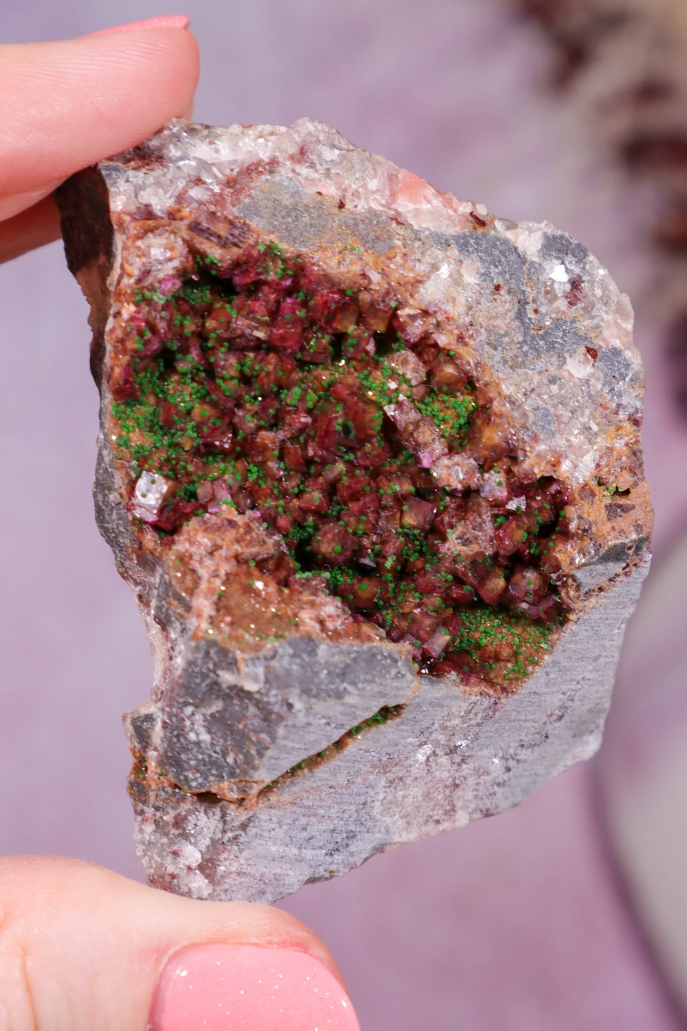 Cobaltoan Calcite with Malachite | DRC Minerals B Tali & Loz Crystals