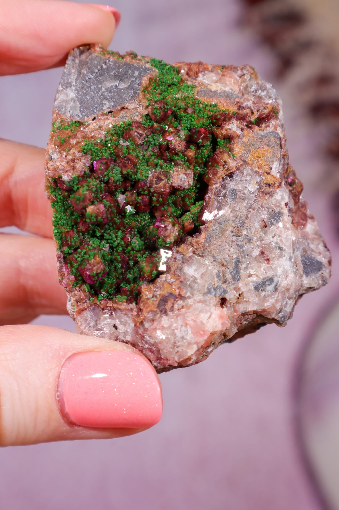 Cobaltoan Calcite with Malachite | DRC Minerals C Tali & Loz Crystals