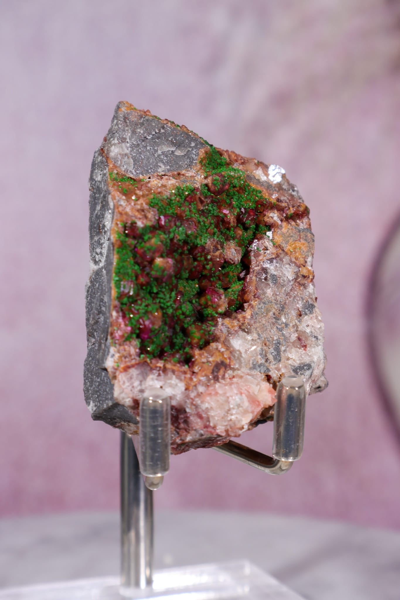 Cobaltoan Calcite with Malachite | DRC Minerals Tali & Loz Crystals