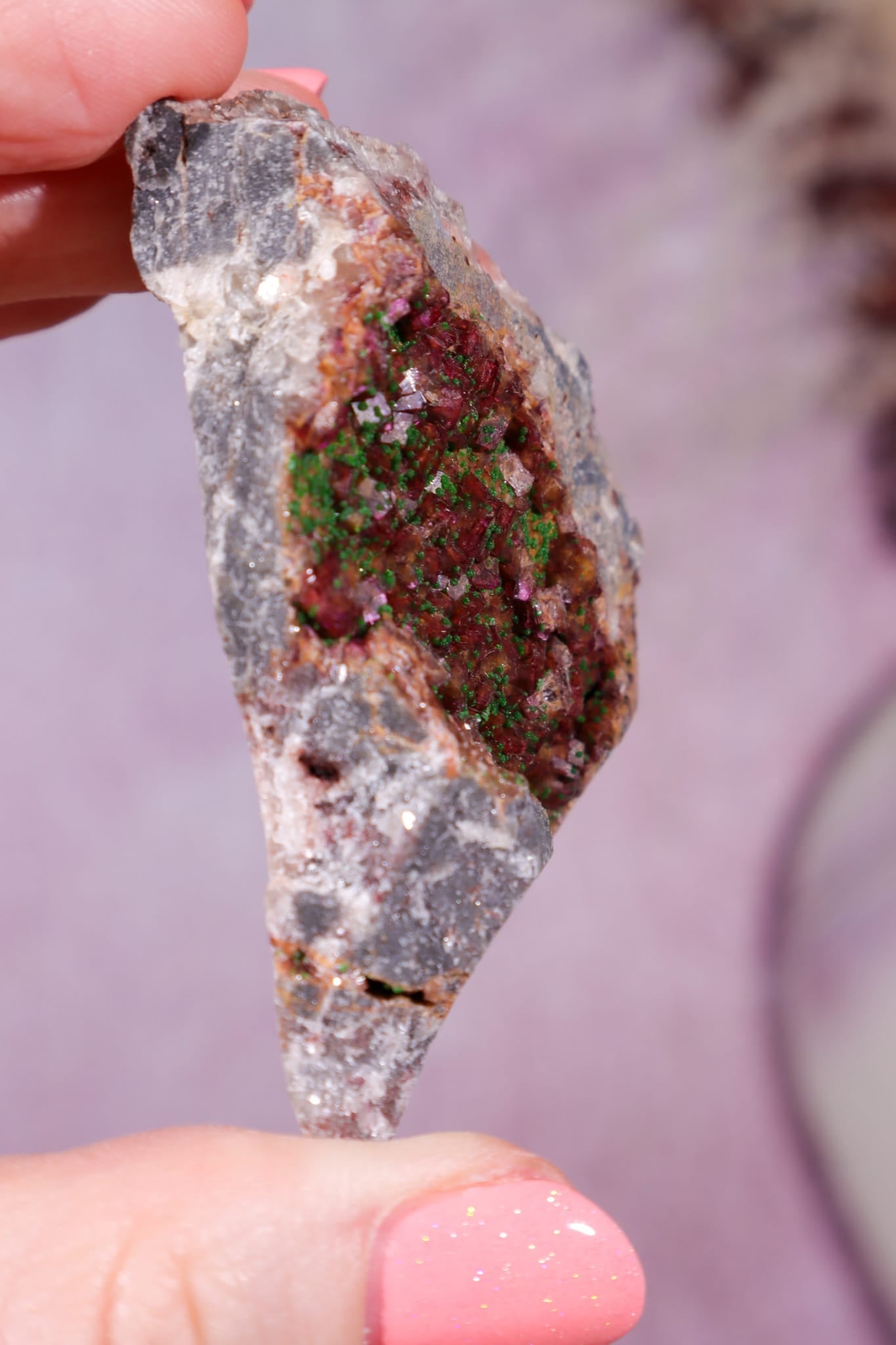 Cobaltoan Calcite with Malachite | DRC Minerals Tali & Loz Crystals