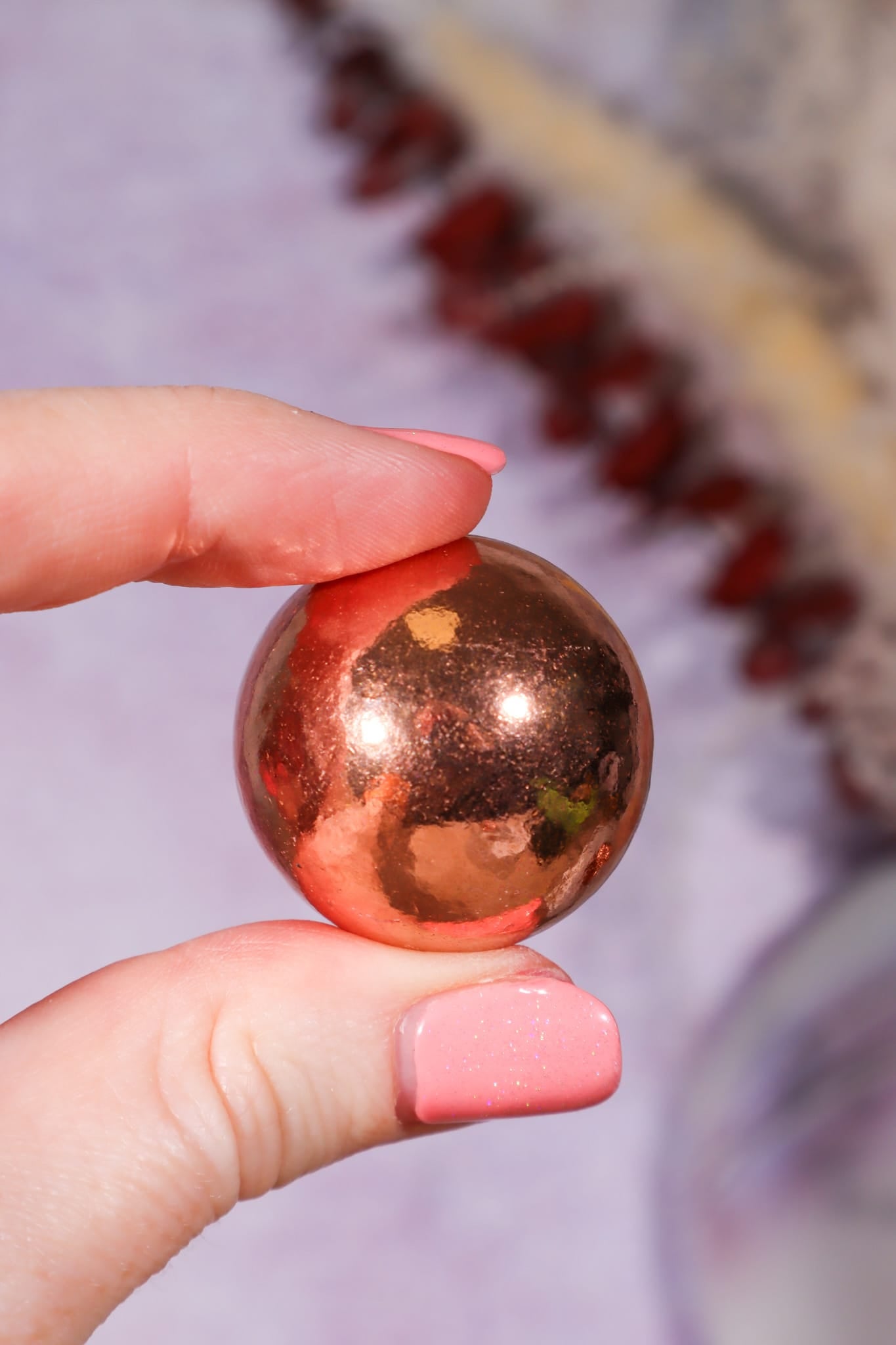 Copper Spheres 27mm, Intuitively Chosen Spheres Tali & Loz Crystals
