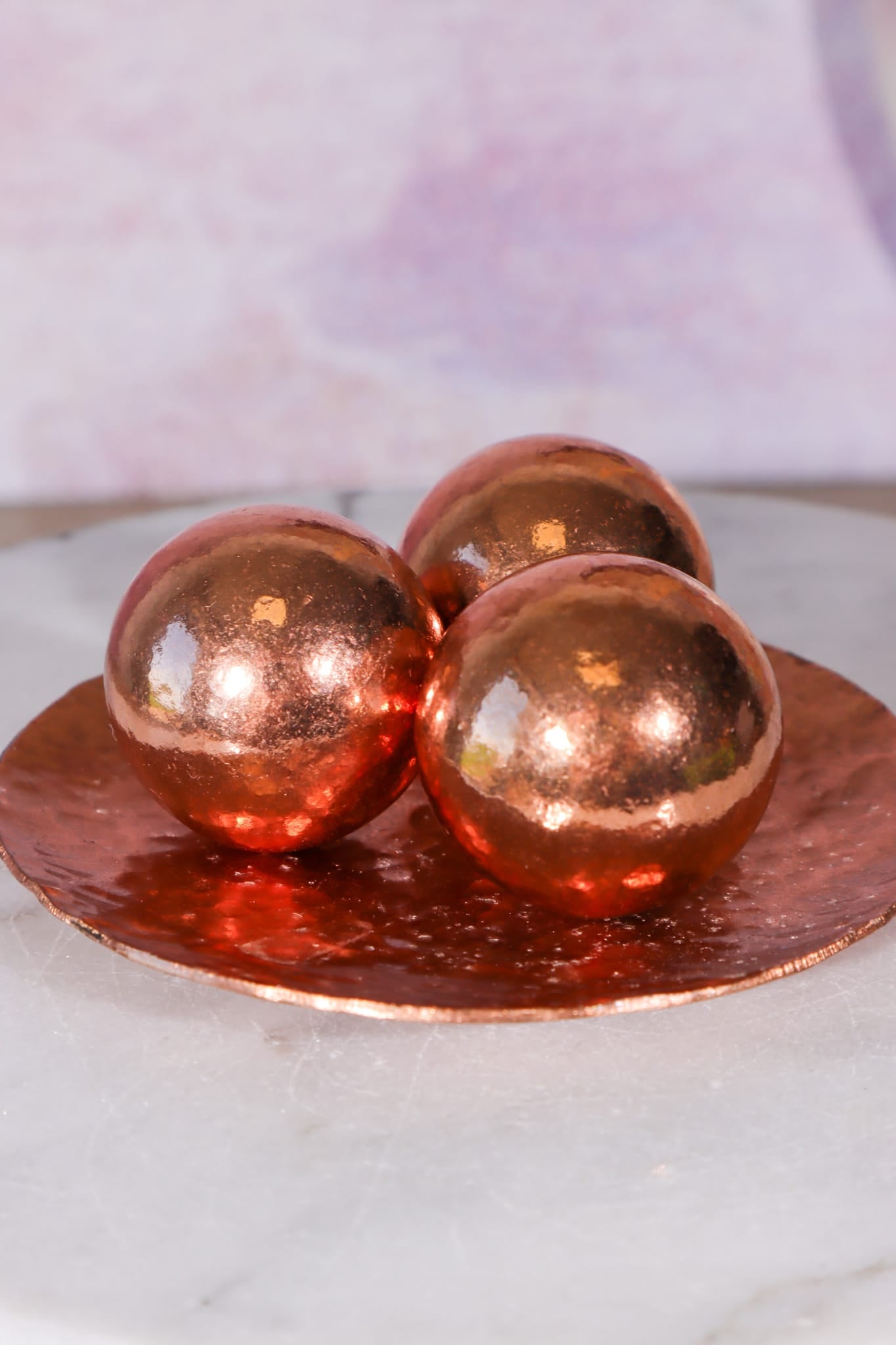 Copper Spheres 27mm, Intuitively Chosen Spheres Tali & Loz Crystals