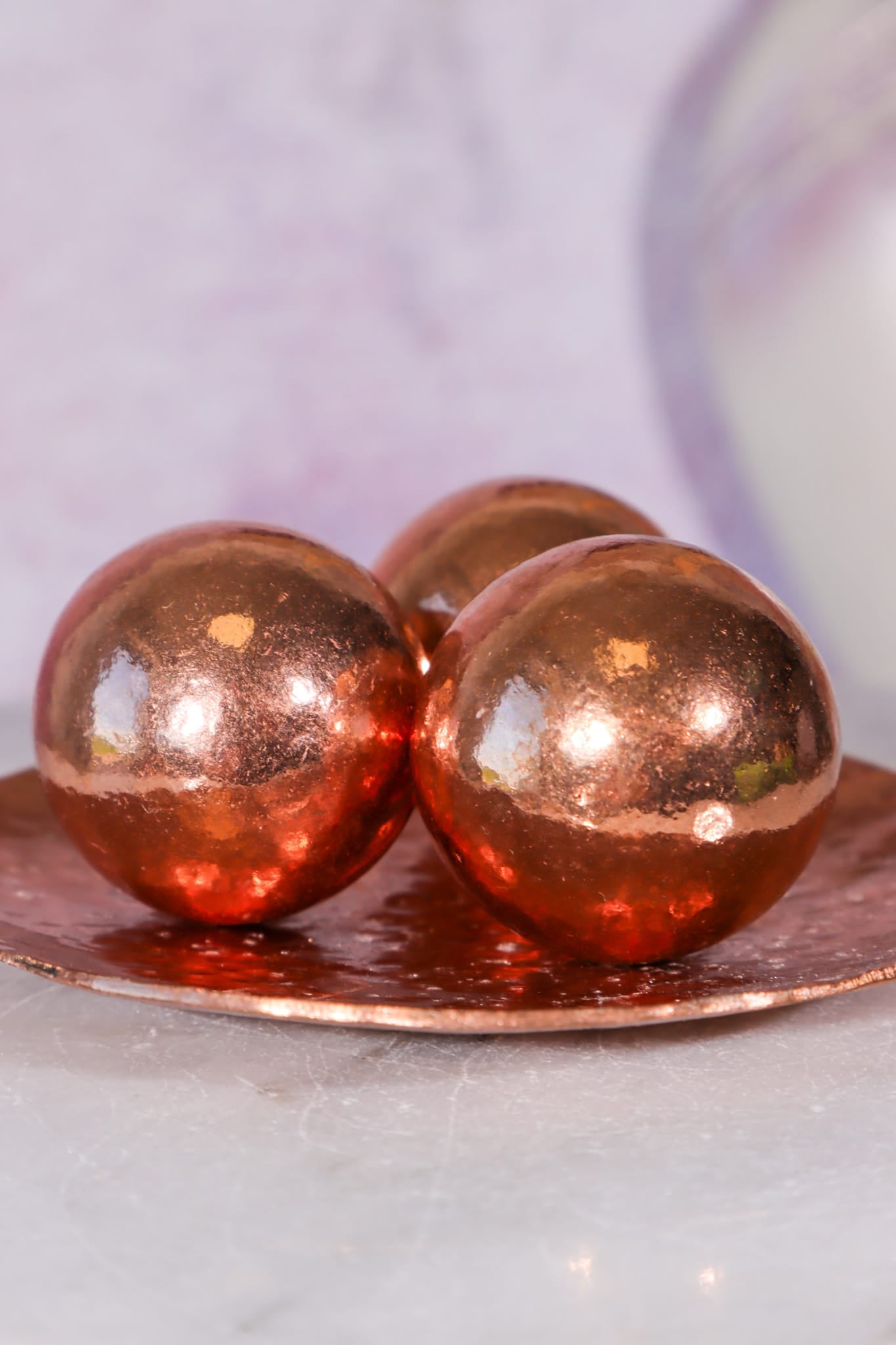 Copper Spheres 27mm, Intuitively Chosen Spheres Tali & Loz Crystals