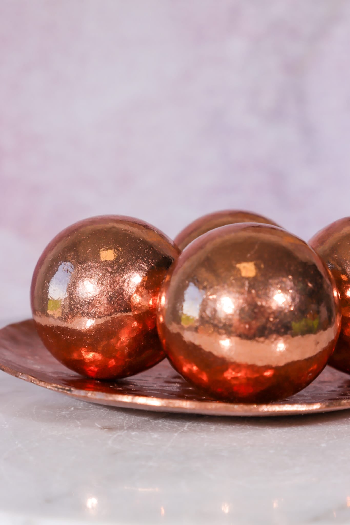 Copper Spheres 27mm, Intuitively Chosen Spheres Tali & Loz Crystals