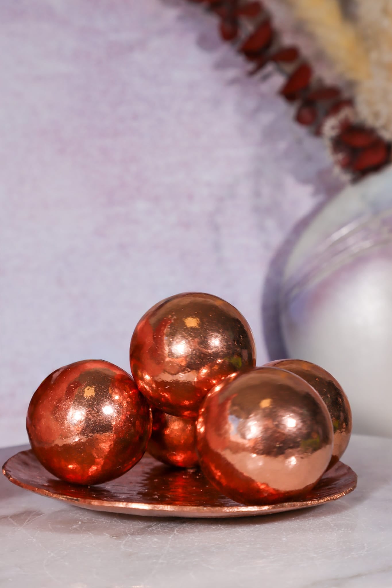 Copper Spheres 27mm, Intuitively Chosen Spheres Tali & Loz Crystals