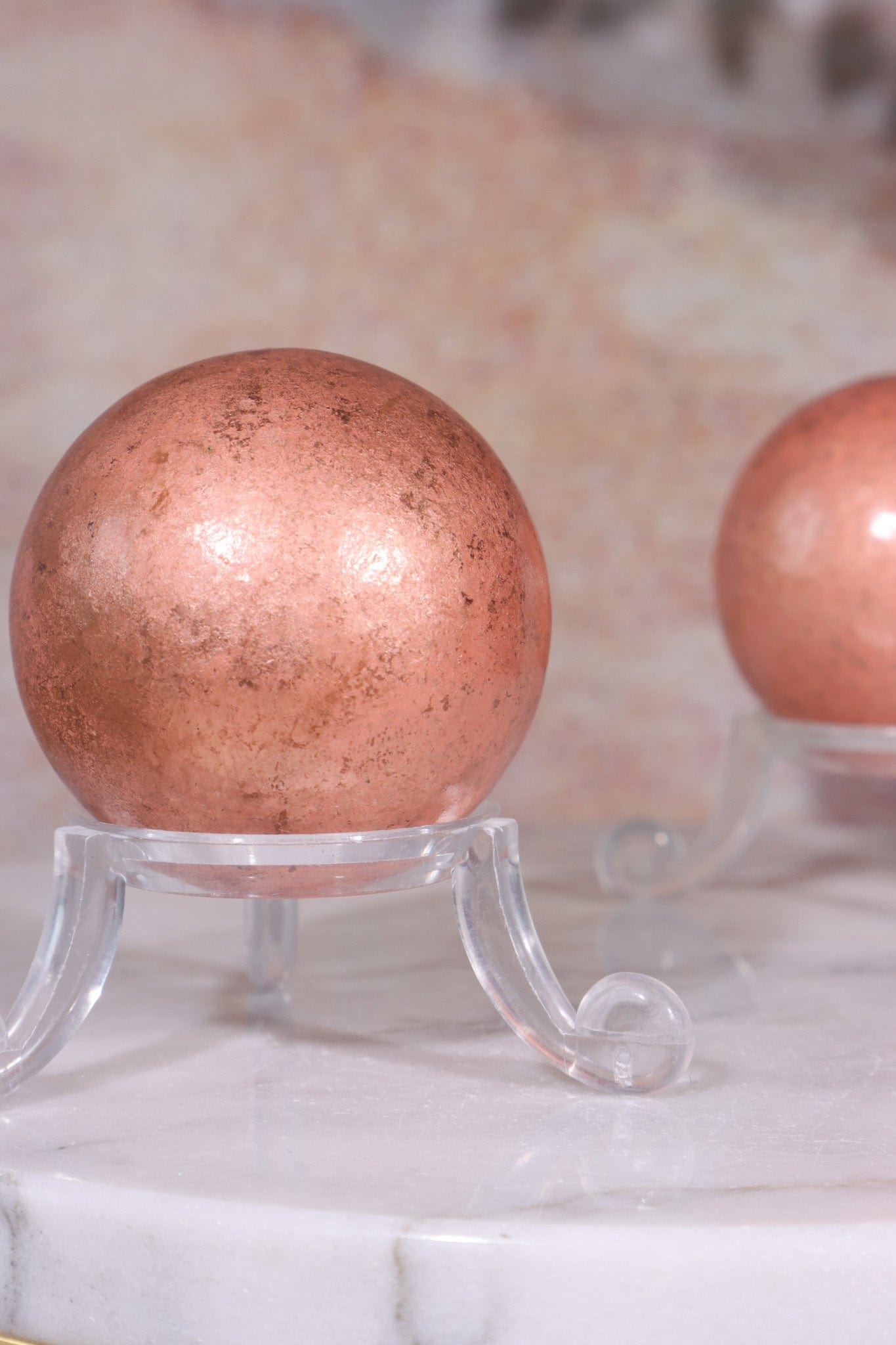 Copper Spheres, Intuitively Chosen Spheres Tali & Loz Crystals