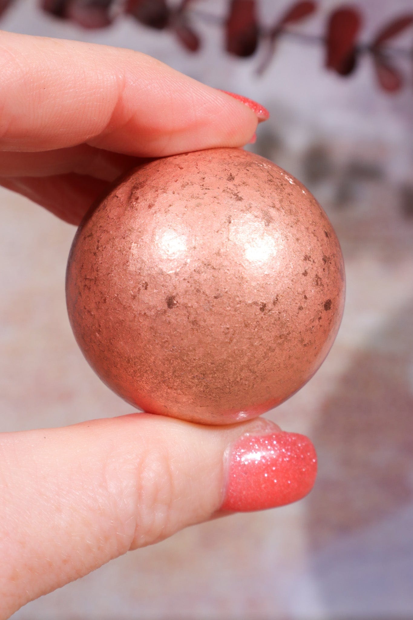 Copper Spheres, Intuitively Chosen Spheres Tali & Loz Crystals