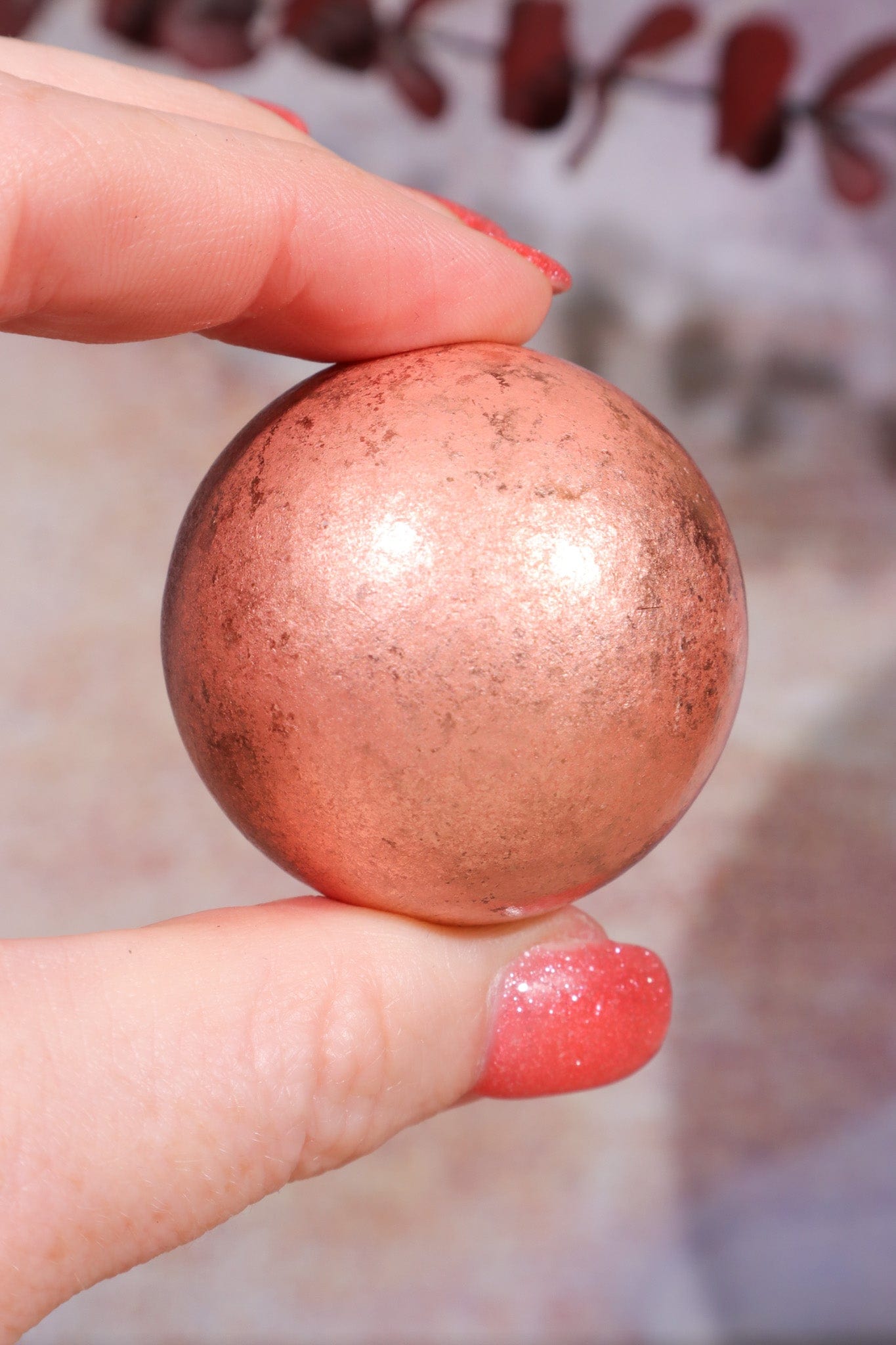 Copper Spheres, Intuitively Chosen Spheres Tali & Loz Crystals