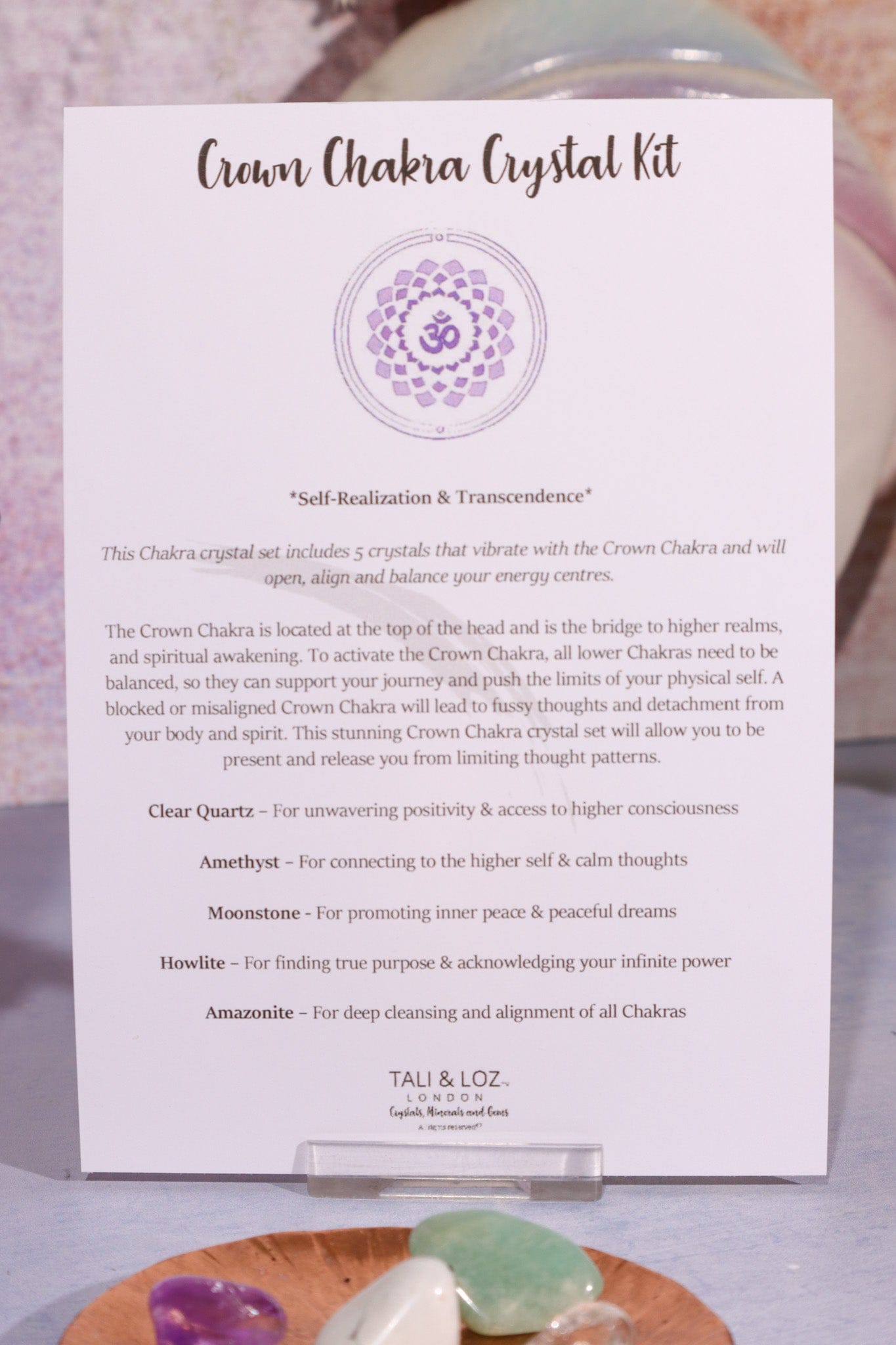 Crown Chakra Crystal Kit Crystal Sets Tali & Loz Crystals