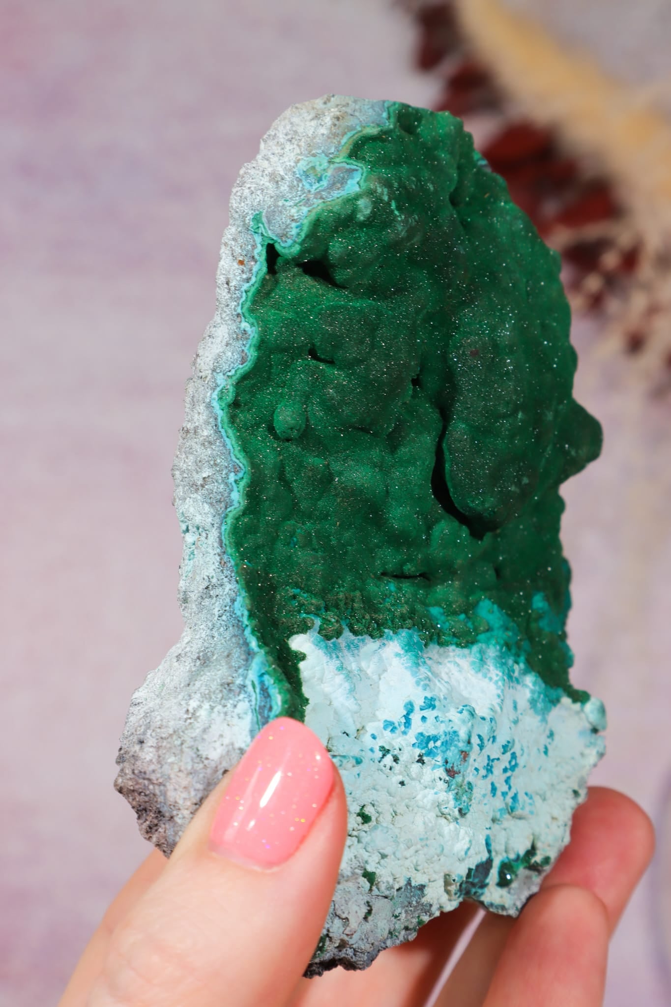 Crystallised Malachite Specimen | 10.4cm | DRC Minerals Tali & Loz Crystals