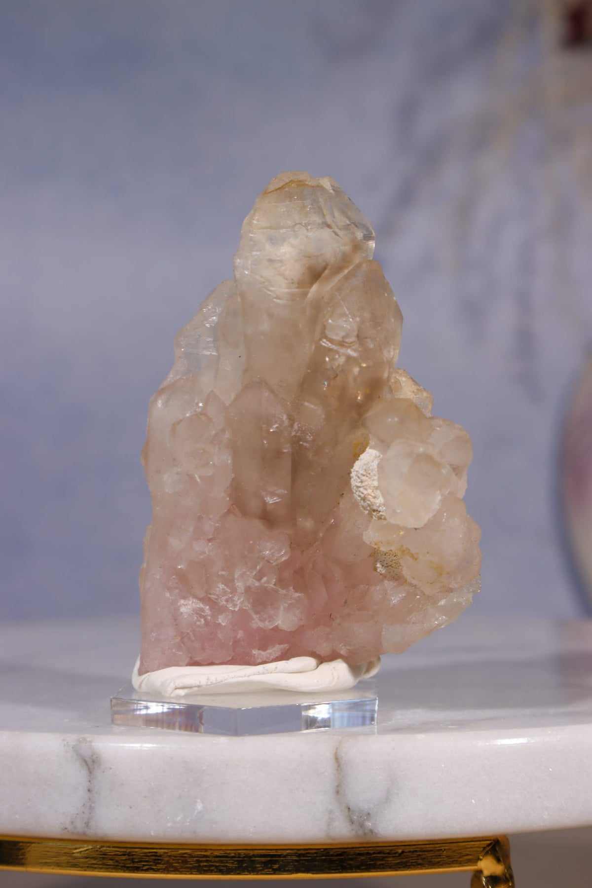 Crystallised Rose Quartz with Smoky Elestial Quartz | 60mm Minerals Tali & Loz Crystals