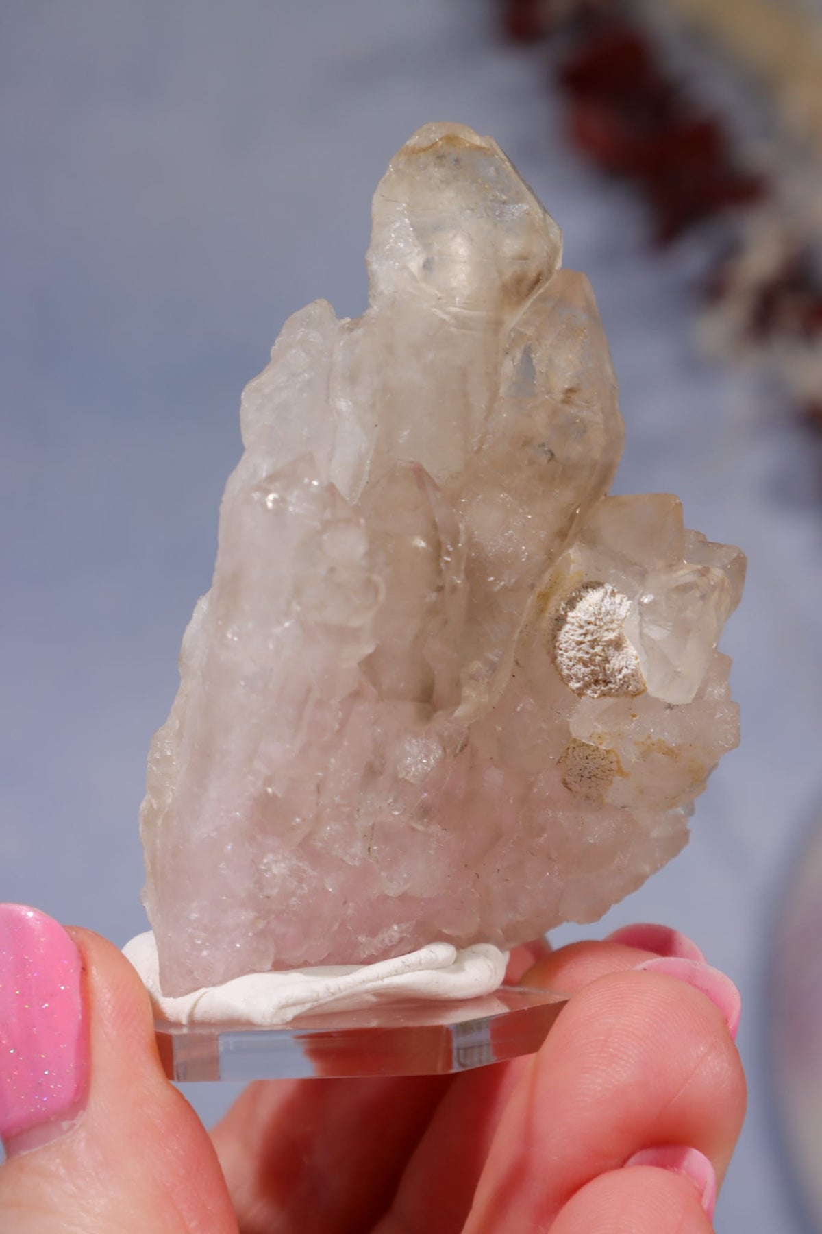 Crystallised Rose Quartz with Smoky Elestial Quartz | 60mm Minerals Tali & Loz Crystals